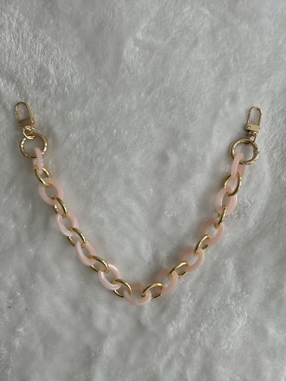 Pink Acrylic and Gold Bag Chain Strap Purse Chain